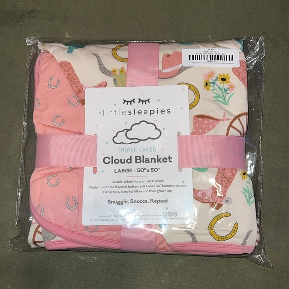 Littles sleepies pink rodeo cloud Blanket NEW - Picture 3 of 6